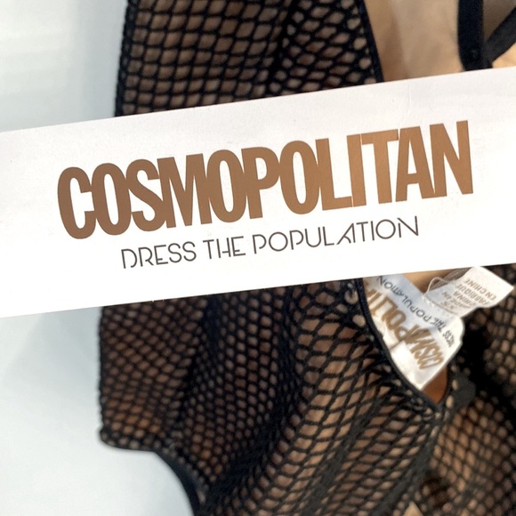 COSMOPOLITAN x Dress the Population Brigette Plunging Halter Bodysuit, Sz S, NWT - Picture 8 of 11